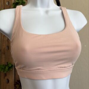 Lululemon In Alignment Straight-Strap Bra Womens Sz 2 Dusty Rose Adjustable Yoga